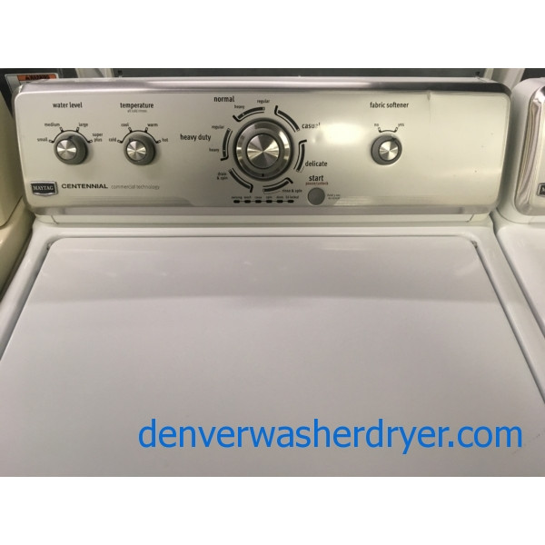 Nice Maytag MCT Washer and Dryer, Agitator, 29" Wide, Wrinkle Prevent