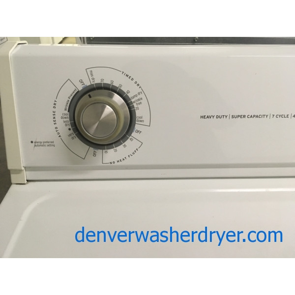 Great Roper by Whirlpool Dryer, 220V, 29″ Wide, Capacity 7.0 Cu.Ft., Wrinkle Prevent Option, Quality Refurbished, 1-Year Warranty!