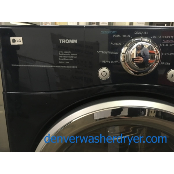 Beautiful Front-Load LG TROMM Dryer, Midnight Blue, Capacity 7.3 Cu.Ft., Anti-Bacterial, 220V, Sensor Dry, Quality Refurbished, 1-Year Warranty!