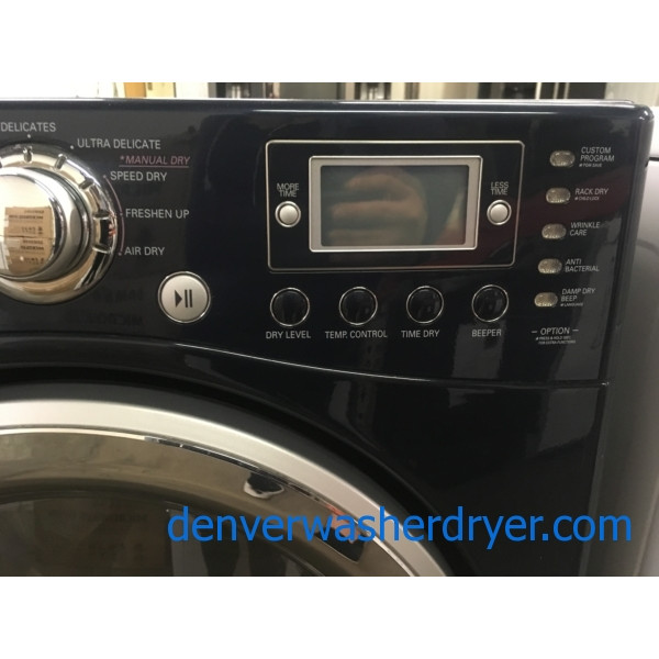 Beautiful Front-Load LG TROMM Dryer, Midnight Blue, Capacity 7.3 Cu.Ft., Anti-Bacterial, 220V, Sensor Dry, Quality Refurbished, 1-Year Warranty!