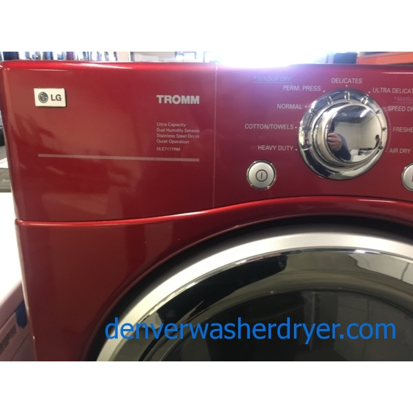 Nice LG FrontLoad TROMM Dryer, Cherry Red, Sensor Dry, Capacity 7.3 Cu.Ft., AntiBacterial