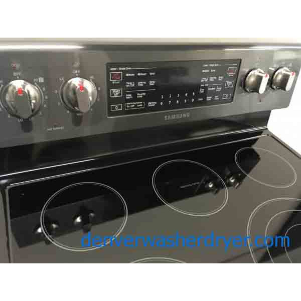 Samsung 30" Freestanding Electric Range, Flex DUO Oven, Black Stainless