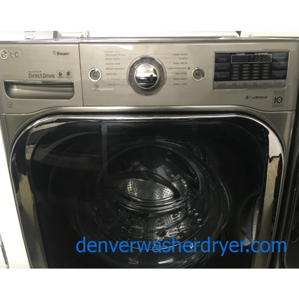 LG Steam FrontLoad Washer, Graphite Steel, HE, Sanitary and Allergiene