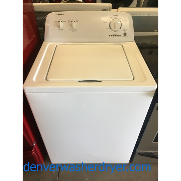 Great Admiral Washer, Agitator, Capacity 3.2 Cu.Ft., White, Quality Refurbished, 1-Year Warranty!