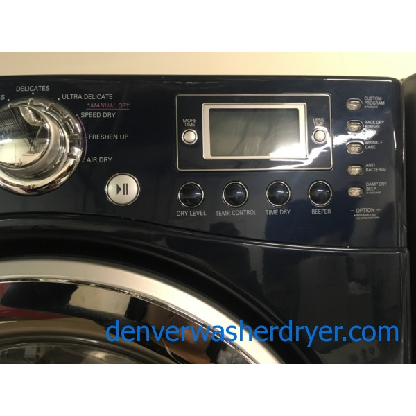 LG TROMM Front-Load Set, Midnight Blue, HE, Sanitary Cycle, Steam Option, 220V, Wrinkle Care, Quality Refurbished, 1-Year Warranty!