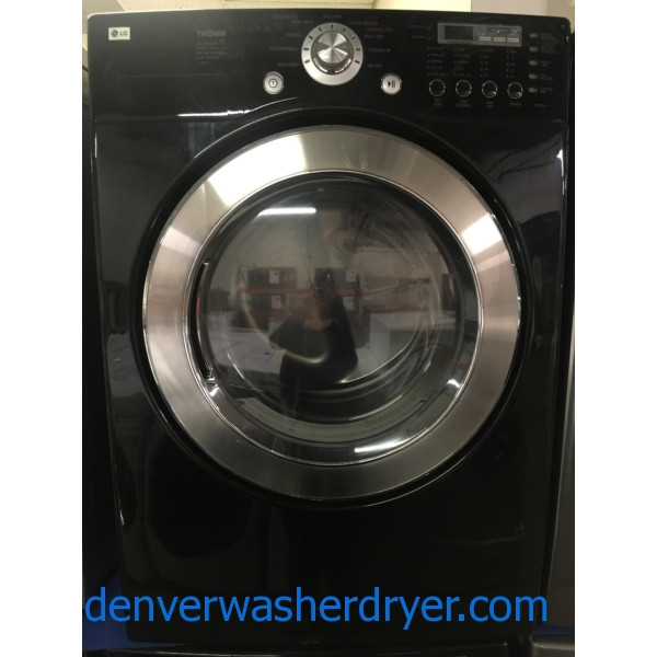 LG TROMM Front-Load Set, Black, Sanitary Cycle, 220V, Wrinkle Care and Anti-Bacterial Options, Quality Refurbished, 1-Year Warranty!