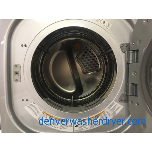 Beautiful LG Front-Load Set, Pure Silver, HE, Steam, Sanitary and Allergiene Cycles, 220V, Wrinkle Care, Quality Refurbished, 1-Year Warranty!