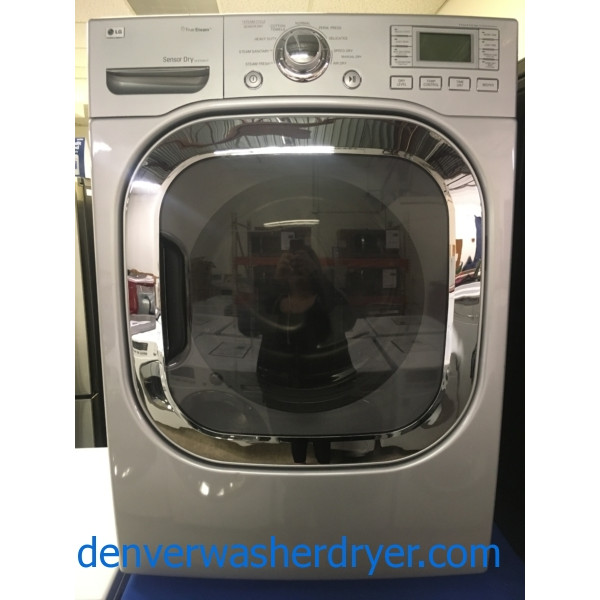 Beautiful LG Front-Load Set, Pure Silver, HE, Steam, Sanitary and Allergiene Cycles, 220V, Wrinkle Care, Quality Refurbished, 1-Year Warranty!