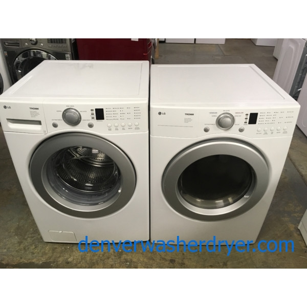 Front-Load LG TROMM Set, White, Super Capacity, 220V, Water Plus Option, Sense Dry, Quality Refurbished, 1-Year Warranty!