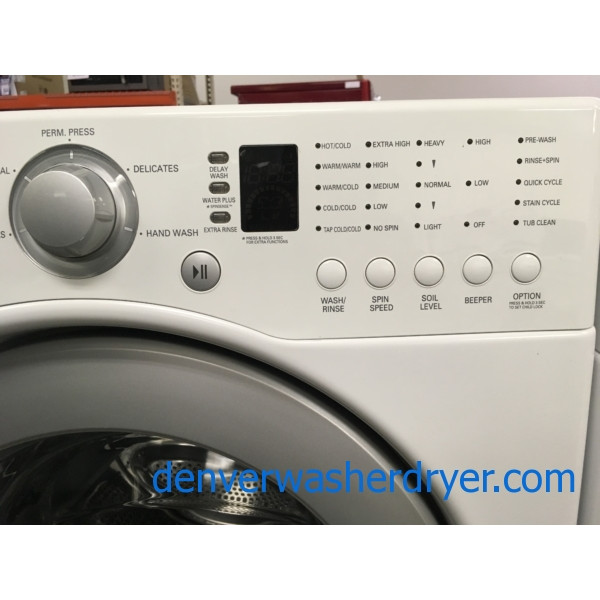 Front-Load LG TROMM Set, White, Super Capacity, 220V, Water Plus Option, Sense Dry, Quality Refurbished, 1-Year Warranty!