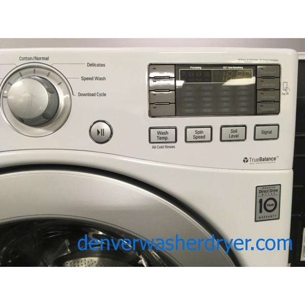 LG Mix-Match White Front-Load Washer, GAS Dryer 1-Year Warranty!