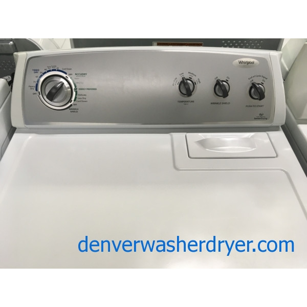Nice Whirlpool Dryer., Sensor Drying, 220V, 29″ Wide, Wrinkle Shield Option, HE, Capacity 7.0 Cu.Ft., Quality Refurbished, 1-Year Warranty!