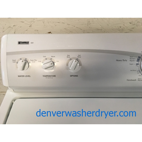 Great Kenmore 600 Series Set, Agitator, 220V, 29″ Wide, Washer Capacity 3.2 Cu.Ft., Wrinkle Guard Option, Quality Refurbished, 1-Year Warranty!