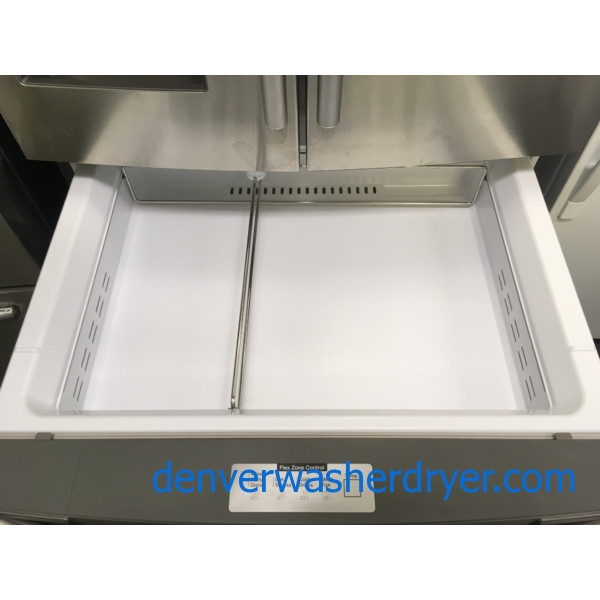 Beautiful SAMSUNG French Door Refrigerator, 4-Door, Stainless, Energy-Star Rated, LED Lighting, FlexZone, Quality Refurbished, 1-Year Warranty!