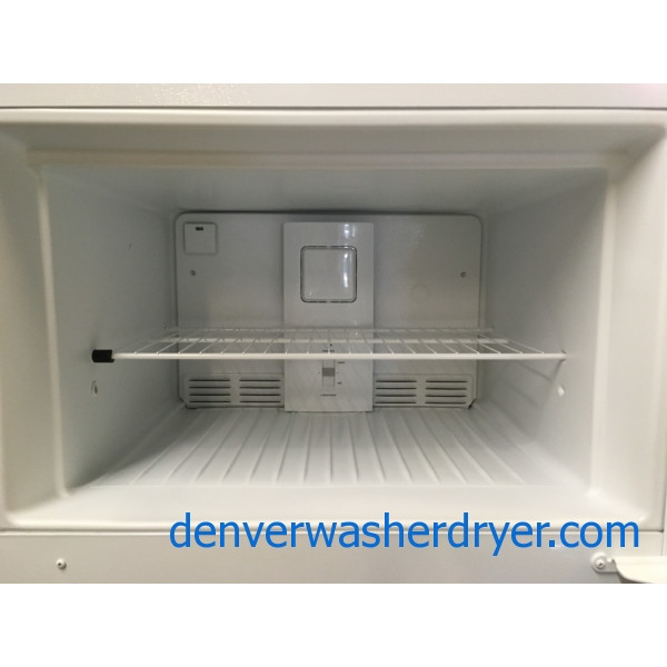 Beautiful Frigidaire Refrigerator, Top-Mount, Free-Standing, White Textured, Capacity 18.0 Cu.Ft., Quality Refurbished, 1-Year Parts Warranty!