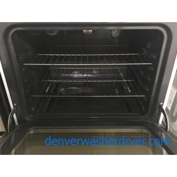 GE Free-Standing GAS Range, White, 4 Burners, Self Cleaning, Capacity 5.0 Cu.Ft., Quality Refurbished, 1-Year Warranty!