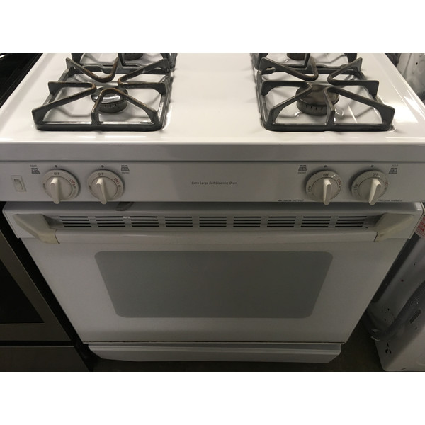 GE FreeStanding GAS Range, White, 4 Burners, Self Cleaning, Capacity 5