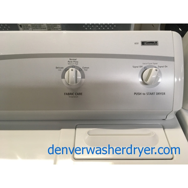 Great Kenmore 600 Series Set, Agitator, 220V, 29″ Wide, Washer Capacity 3.2 Cu.Ft., Wrinkle Guard Option, Quality Refurbished, 1-Year Warranty!