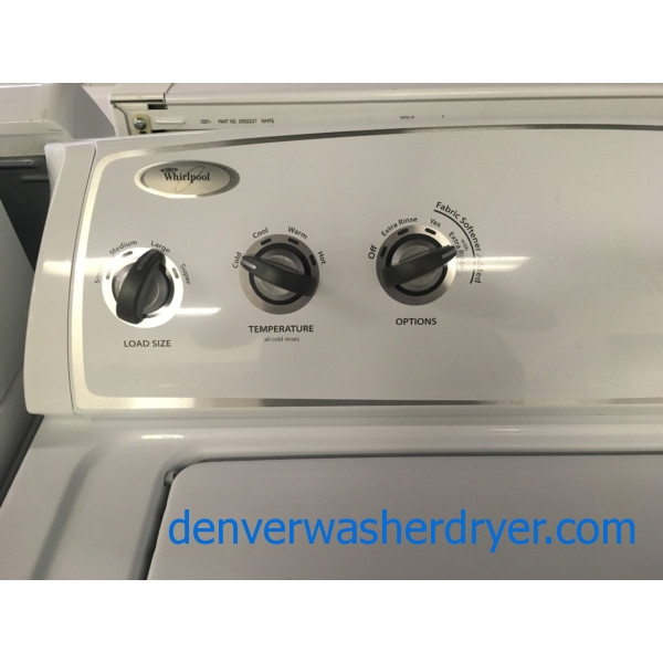 Newer Whirlpool Washer, Agitator, 3.4 Cu.Ft. Capacity, Extra-Rinse and Fabric Softener Options, Quality Refurbished, 1-Year Warranty!