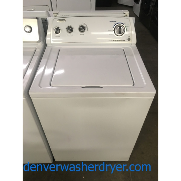 Newer Whirlpool Washer, Agitator, 3.4 Cu.Ft. Capacity, ExtraRinse and