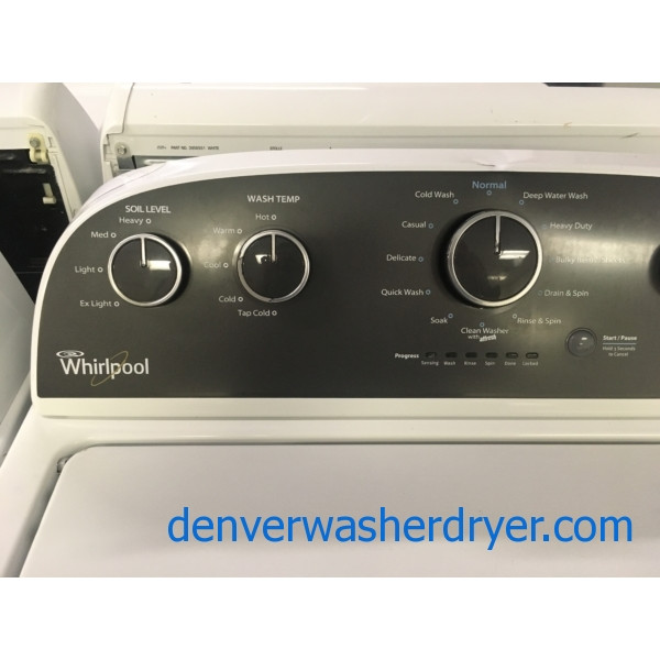 Newer Whirlpool Washer, WashPlate Style, AutoLoad Sensing, 3.8 Cu.Ft