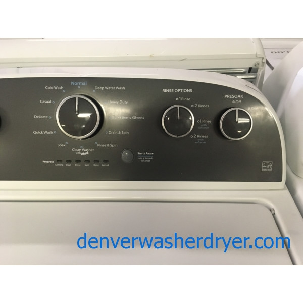 Newer Whirlpool Washer, Wash-Plate Style, Auto-Load Sensing, 3.8 Cu.Ft. Capacity, Extra-Rinse Option, Quality Refurbished, 1-Year Warranty!