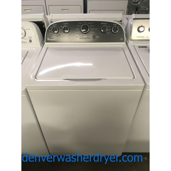 Newer Whirlpool Washer, Wash-Plate Style, Auto-Load Sensing, 3.8 Cu.Ft. Capacity, Extra-Rinse Option, Quality Refurbished, 1-Year Warranty!