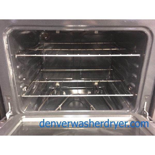 Stainless Frigidaire Range, Electric, Glass-Top, 4 Burners, 30″ Wide, Storage Drawer, Quality Refurbished, 1-Year Warranty!