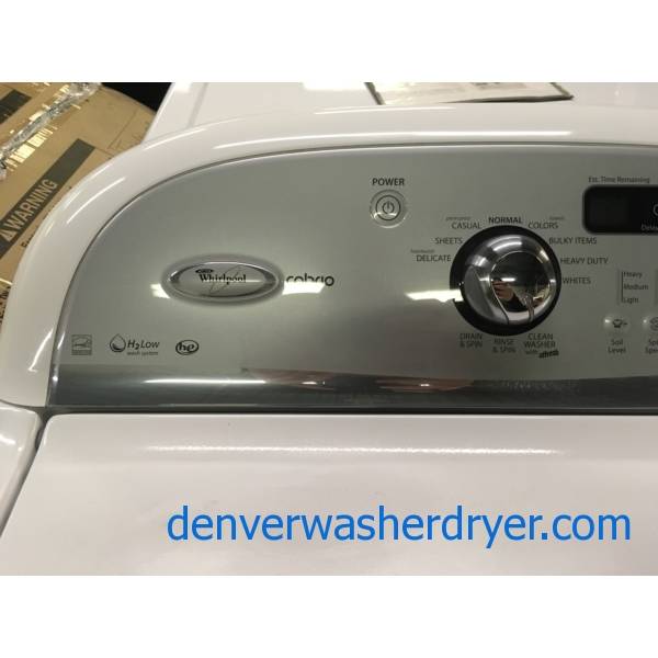 Great Whirlpool Cabrio Set, White, HE, 220V, Wash-Plate Style, Wrinkle Shield Option, Energy-Star Rated, Quality Refurbished, 1-Year Warranty!
