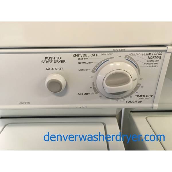 Kenmore Laundry Center, 24″ Wide, Agitator, Heavy-Duty, Washer 1.5 Cu.Ft. Capacity, Dryer 3.4 Cu.Ft. Capacity, Quality Refurbished, 1-Year Warranty Just On Parts