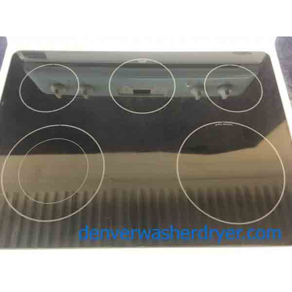 Brand-New White Maytag Glass Top Range, 30″ Freestanding, Electric, 1-Year Warranty