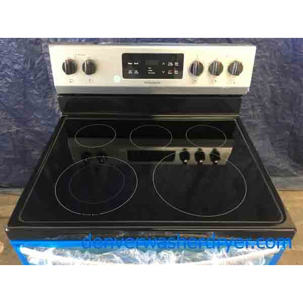 New Frigidaire! Stainless 30″ Freestanding Range, Glass-Top, Convection Oven