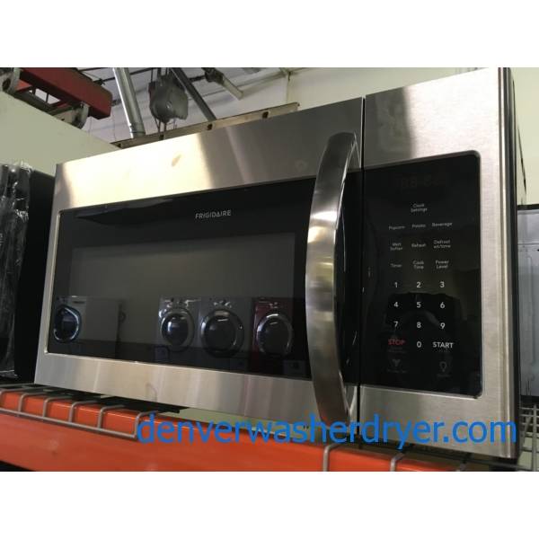 !NEW! Frididaire Over-the Range Microwave, Stainless, LED Lighting, 1.6 Cu.Ft. Capacity, 6 Programs, Convertible Vent, 1-Year Warranty