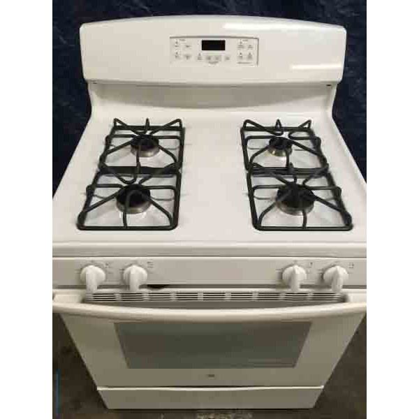 GE White gas stove with 2Year Parts Warranty 3561 Denver Washer Dryer
