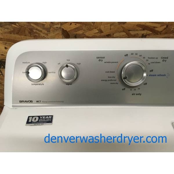 Maytag Bravos MCT Dryer, Steam Fresh, 29" Wide, 220V, Wrinkle Prevent