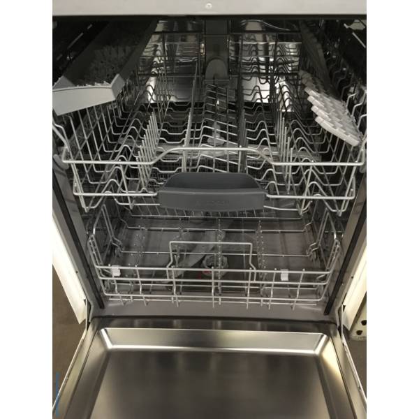 DUPE BOSCH 100 Series Dishwasher, White, Built-In, Tall Stainless Tub, 2 Racks, Sanitize Option, Energy-Star Rated, Quality Refurbished, 1-Year Warranty!