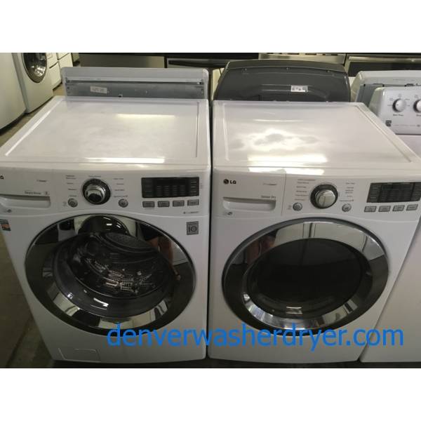 Fabulous LG Front Load Washer Dryer Set, Smart, Stackable, Quality Refurbished, 1 Year-Warranty,