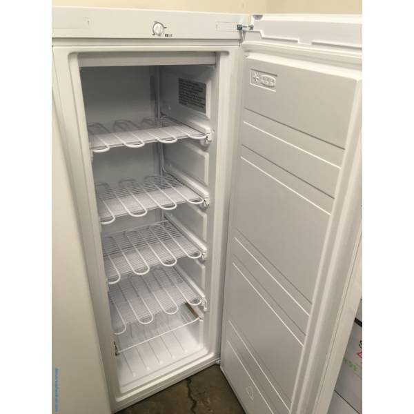 NEW! Insignia Upright Freezer, White, 22″ Wide, 5 Built-In Shelves, Reversible Door Swing, 5.3 Cu.Ft. Capacity, 1-Year Warranty!