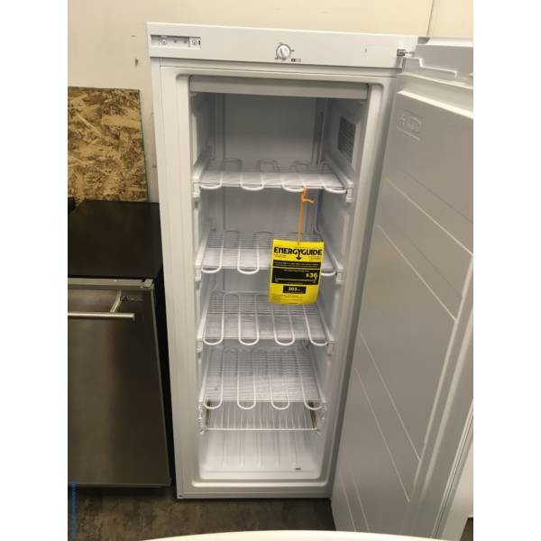 NEW! Insignia Upright White Freezer, 5 BuiltIn Shelves, 5.3 Cu.Ft