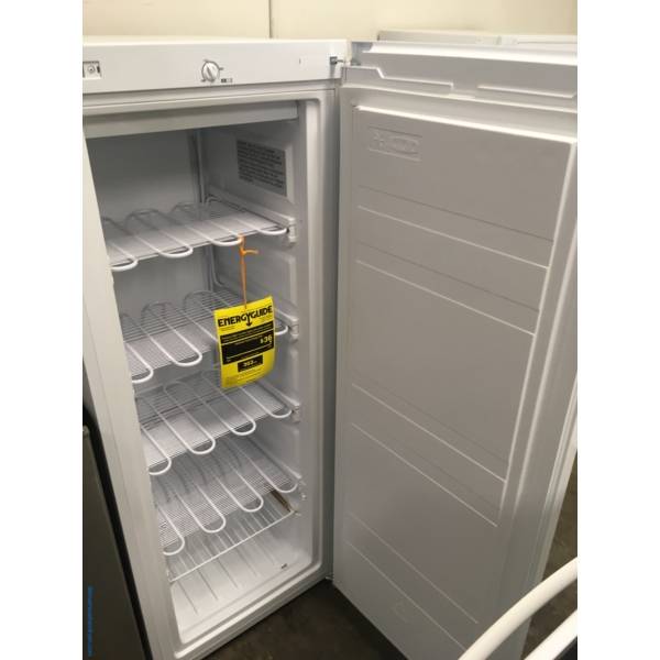 NEW! Insignia Upright White Freezer, 5 BuiltIn Shelves, 5.3 Cu.Ft