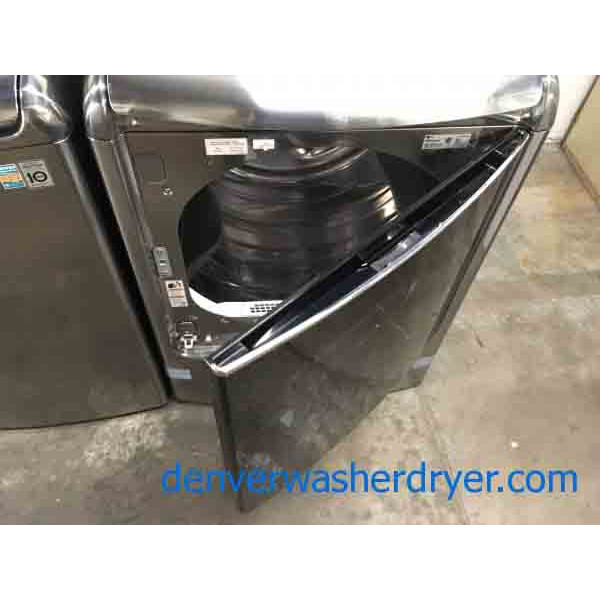 Mindblowing LG Washer Dryer Set, Electric, Silver/Grey, Steam, Dual-Open Door, 1-Year Warranty