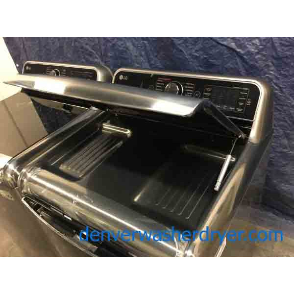 Mindblowing LG Washer Dryer Set, Electric, Silver/Grey, Steam, Dual-Open Door, 1-Year Warranty