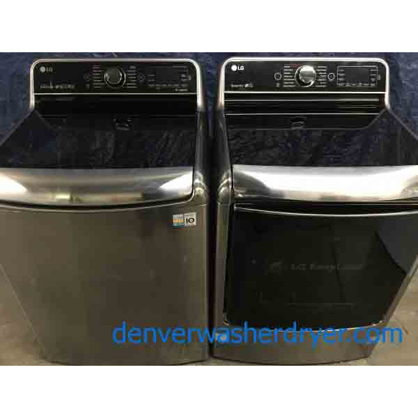 Mindblowing LG Washer Dryer Set, Electric, Silver/Grey, Steam, Dual-Open Door, 1-Year Warranty