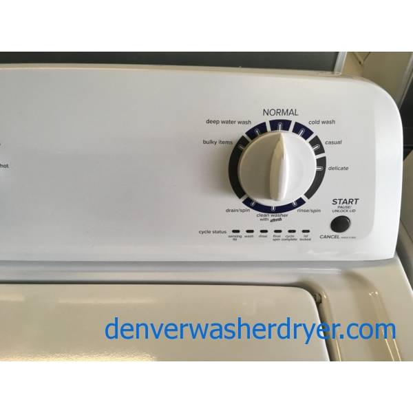 Lightly Used Amana Top-Load Washer and Dryer, HE, Agitator, Auto-Load Sensing, Auto-Dry, Wrinkle Prevent, Electric, Quality Refurbished, 1-Year Warranty!