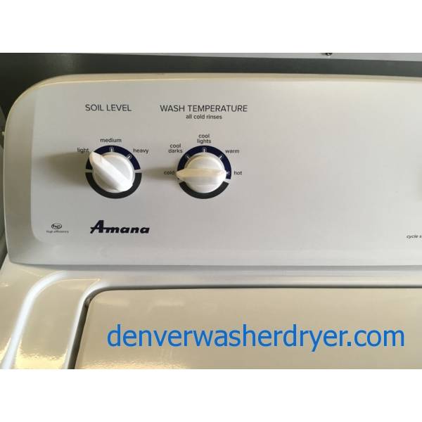 Lightly Used Amana Top-Load Washer and Dryer, HE, Agitator, Auto-Load Sensing, Auto-Dry, Wrinkle Prevent, Electric, Quality Refurbished, 1-Year Warranty!