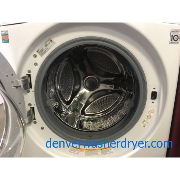 NEW! LG Front-Load Washer, HE, Steam Cycles, Sanitary and Allergiene Cycles, Energy-Star Rated, Smart ThinQ, Stainless Drum, 1-Year Warranty!