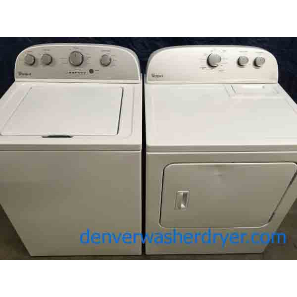 Modern Whirlpool Washer Dryer Set w/Agitator, Electric, Full-Sized, 1-Year Warranty!