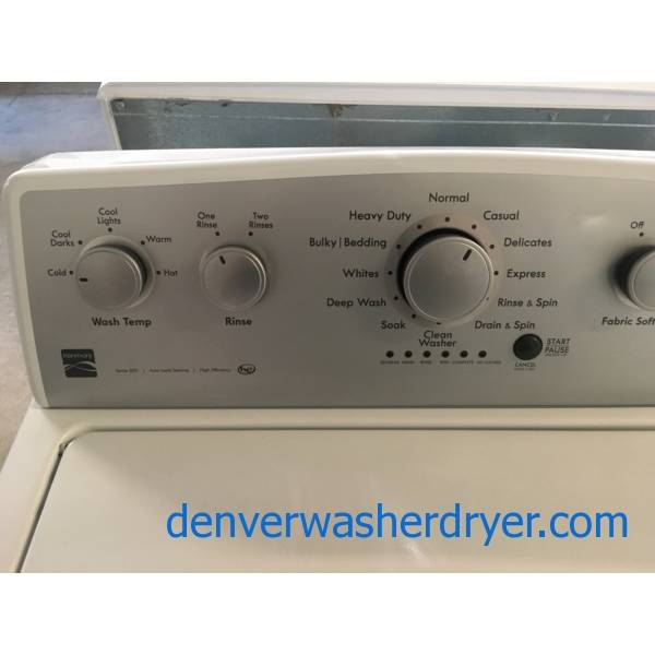 Lovely Kenmore 500 Series Set, HE, Electric, Wash-Plate Style, Auto-Load Sensing, Wrinkle Guard Option, Stain Boost, Quality Refurbished, 1-Year Warranty!