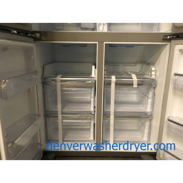 NEW!! SAMSUNG French4 Door Refrigerator, Stainless, FlexZone, Food Showcase, Wine Rack, LED