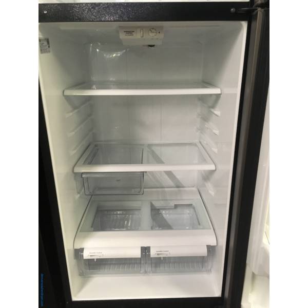 GE Slate Smudge-Proof Finish Refrigerator, Top-Mount, 28″ Wide, 18.0 Cu.Ft. Capacity, Glass Shelves, Quality Refurbished, 1-Year Warranty!